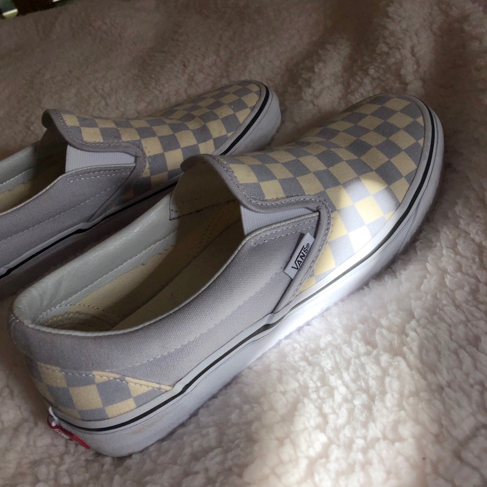 NWOT checkered slip on vans